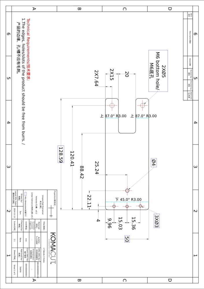 2D Drawing Sheet Metal Unfolding