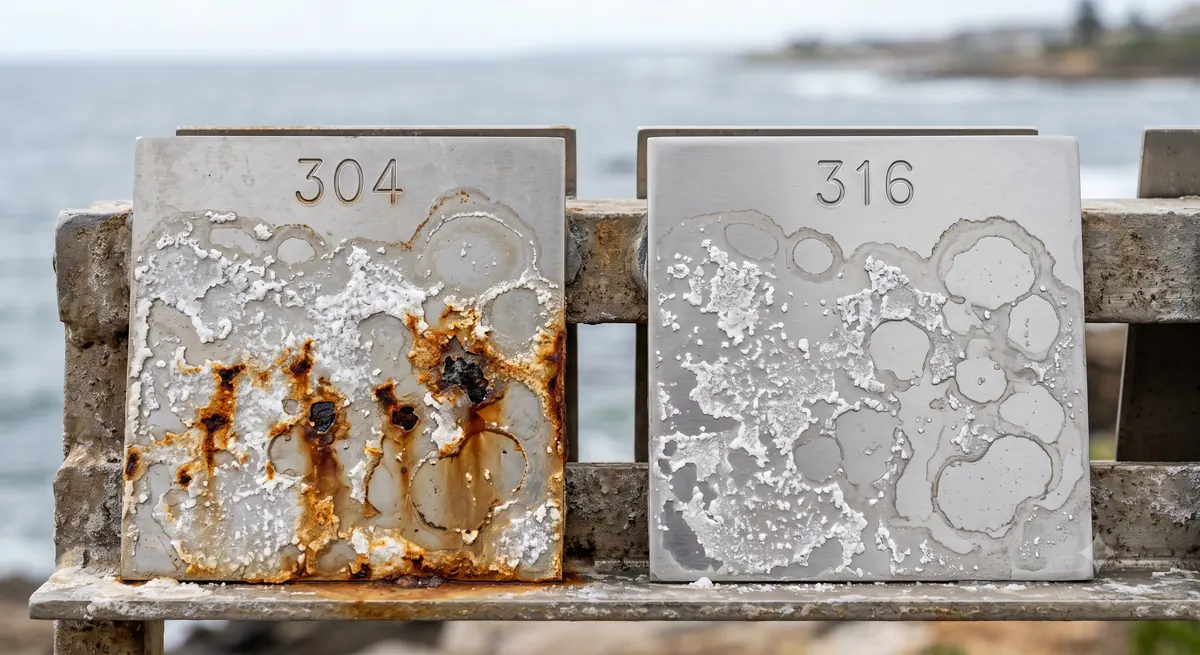 304 vs 316 stainless steel corrosion test comparison