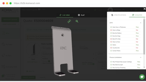 Komacut's Instant Quotation Platform