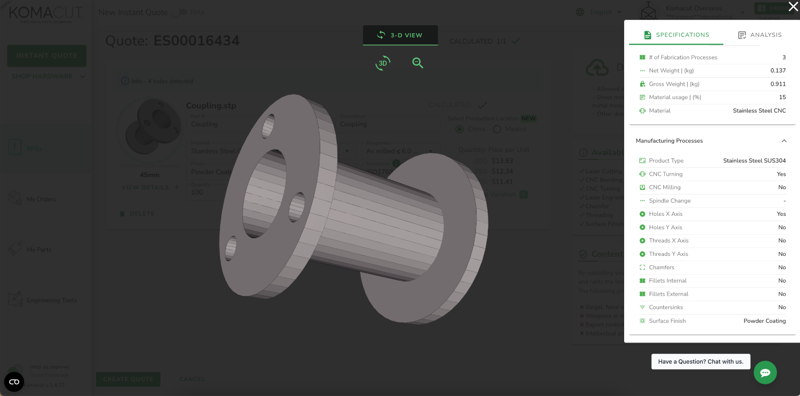 CNC Part Specifications