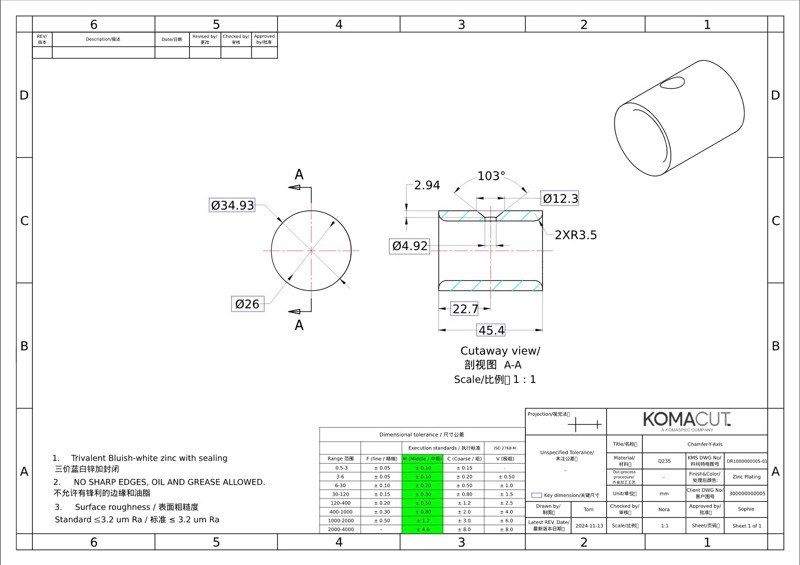 2D View - PDF - Example of Chamfer